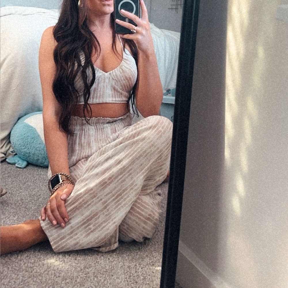 Striped Two-Piece Lounge Set - Picture 2 of 2